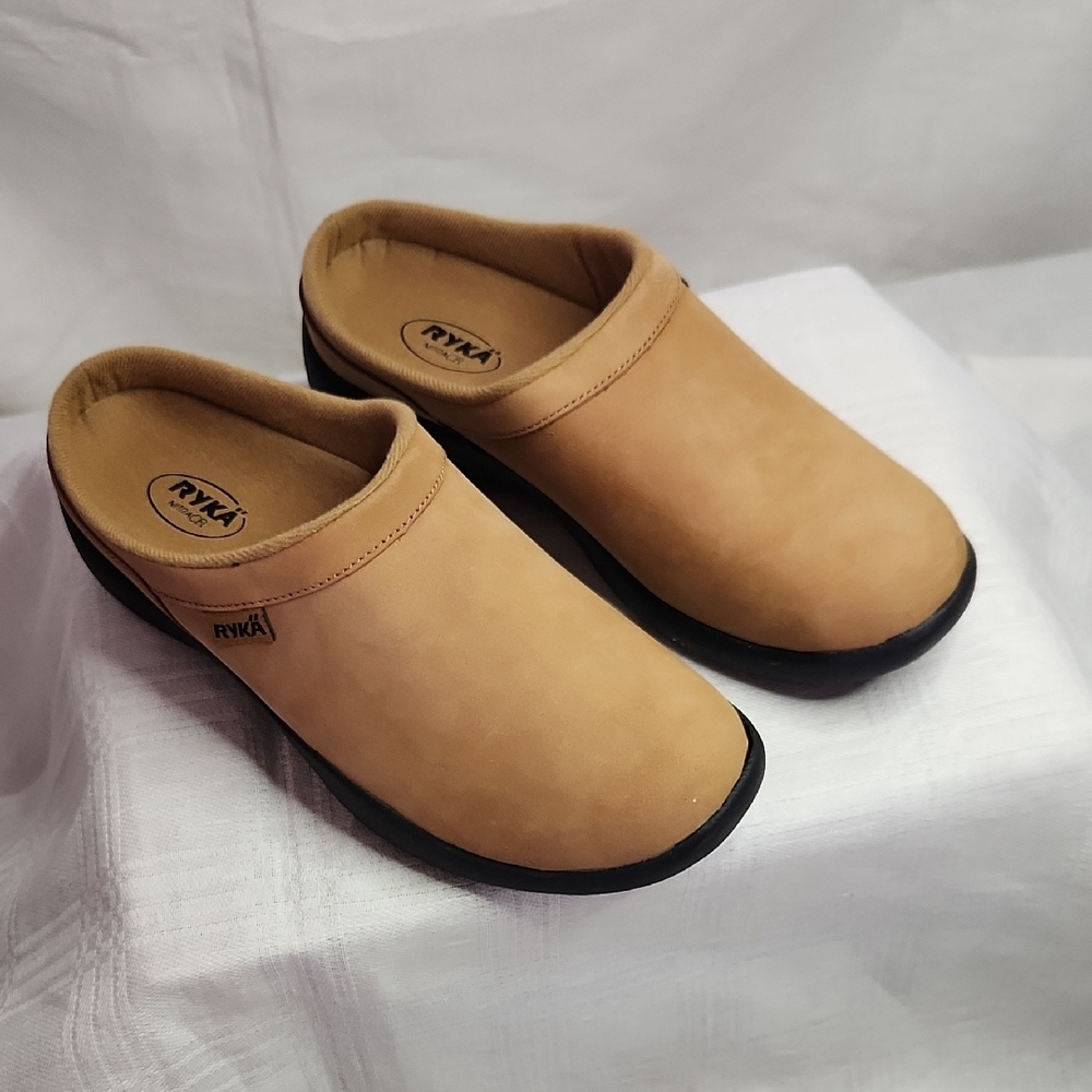 Ryka Tan Mules with Black Soles